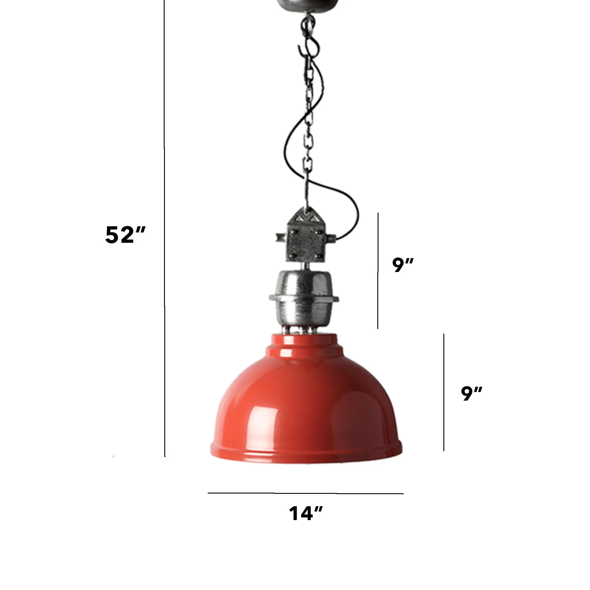 Clh154 Bernard Red Industrial Lamp