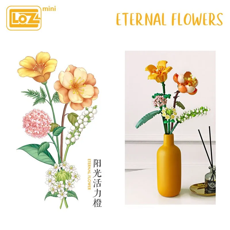 Constructor LOZ Eternal Flowers, Vitality, 456 parts