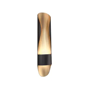 Contemporary Black LED Metal Wall Sconce with Twisted Tube Design