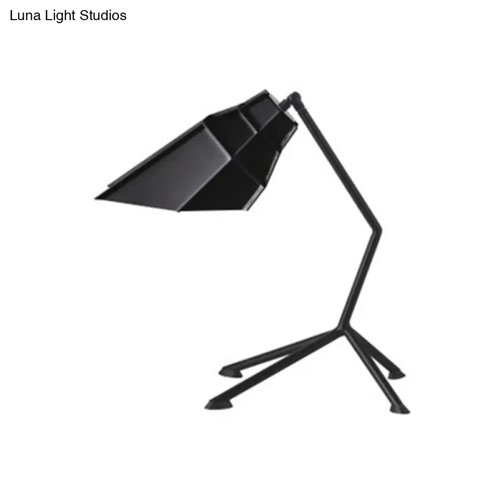 Contemporary Style Geometric Shade Tripod Table Lamp - Metallic 1 Head, Black/Red - Adjustable, Stylish Lighting
