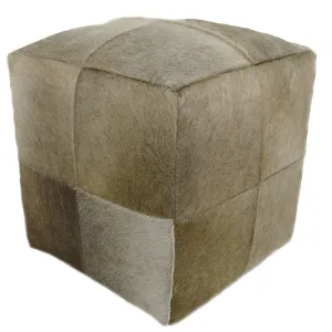 Cowhide Pouf, Dark Champagne