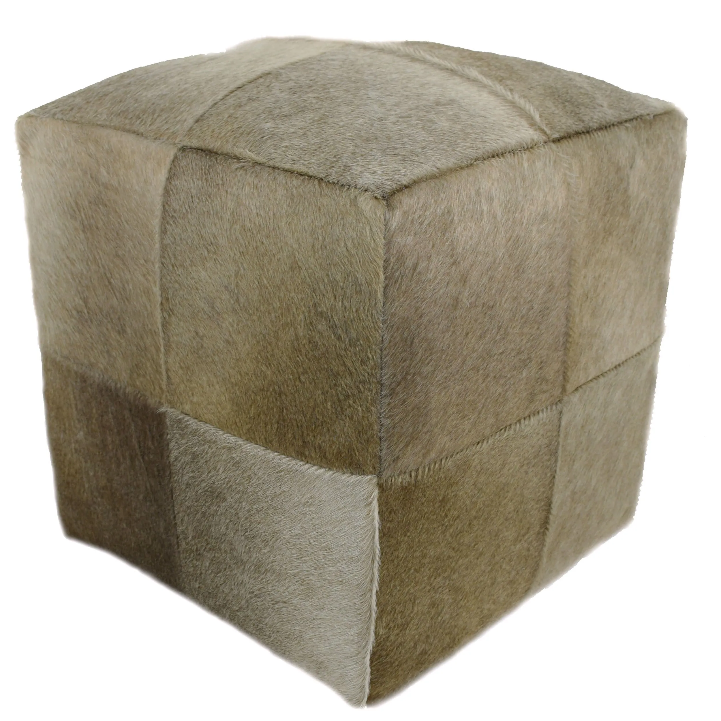 Cowhide Pouf, Dark Champagne