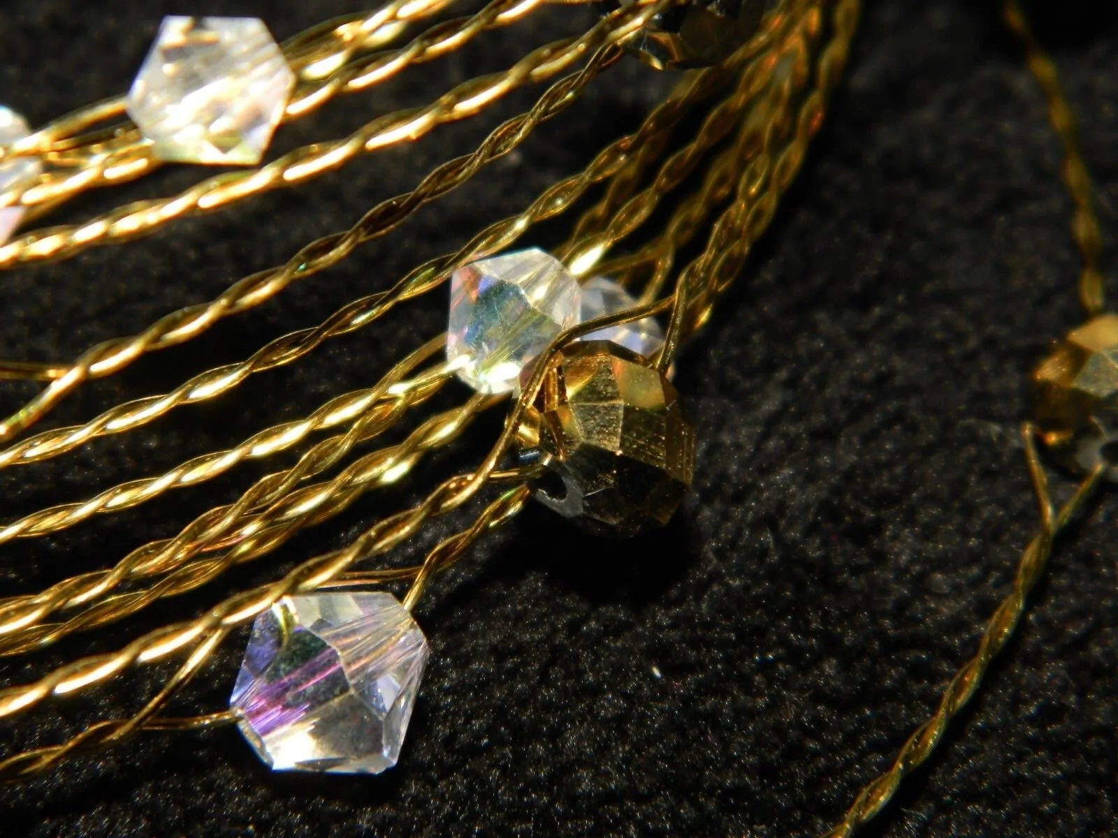 Crystal wire Garland ,Centerpiece Wedding  Decoration, REAL glass crystal beads,  gold, silver or  rose gold wire. Made to order.