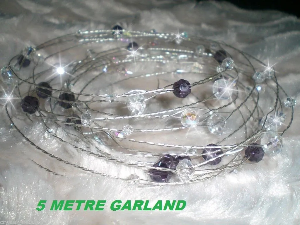 Crystal wire Garland ,Centerpiece Wedding  Decoration, REAL glass crystal beads,  gold, silver or  rose gold wire. Made to order.