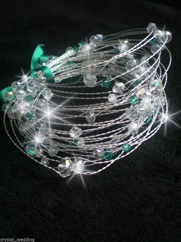 Crystal wire Garland ,Centerpiece Wedding  Decoration, REAL glass crystal beads,  gold, silver or  rose gold wire. Made to order.