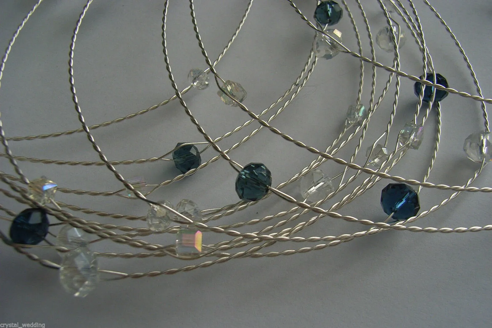 Crystal wire Garland ,Centerpiece Wedding  Decoration, REAL glass crystal beads,  gold, silver or  rose gold wire. Made to order.
