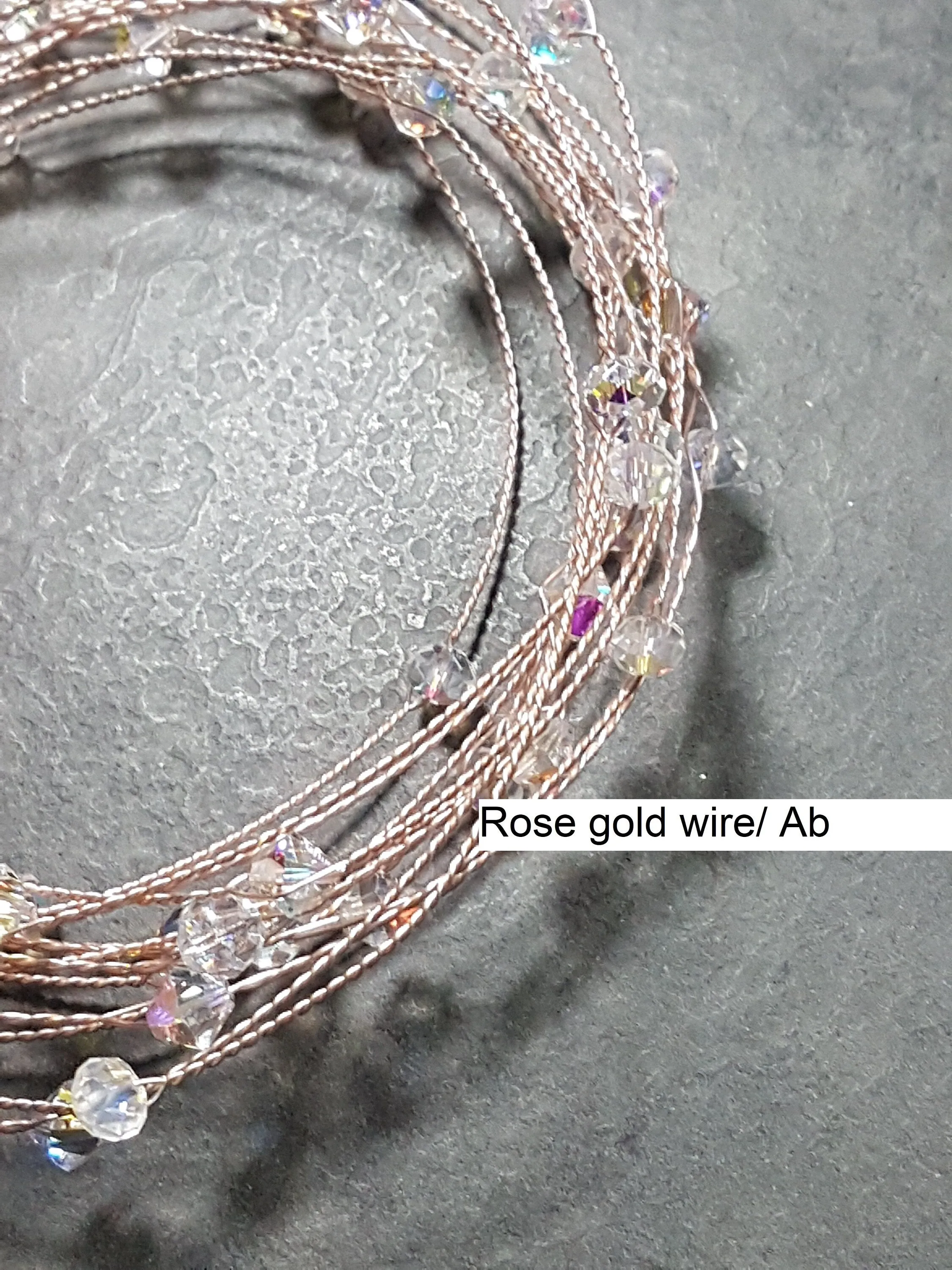 Crystal wire Garland ,Centerpiece Wedding  Decoration, REAL glass crystal beads,  gold, silver or  rose gold wire. Made to order.