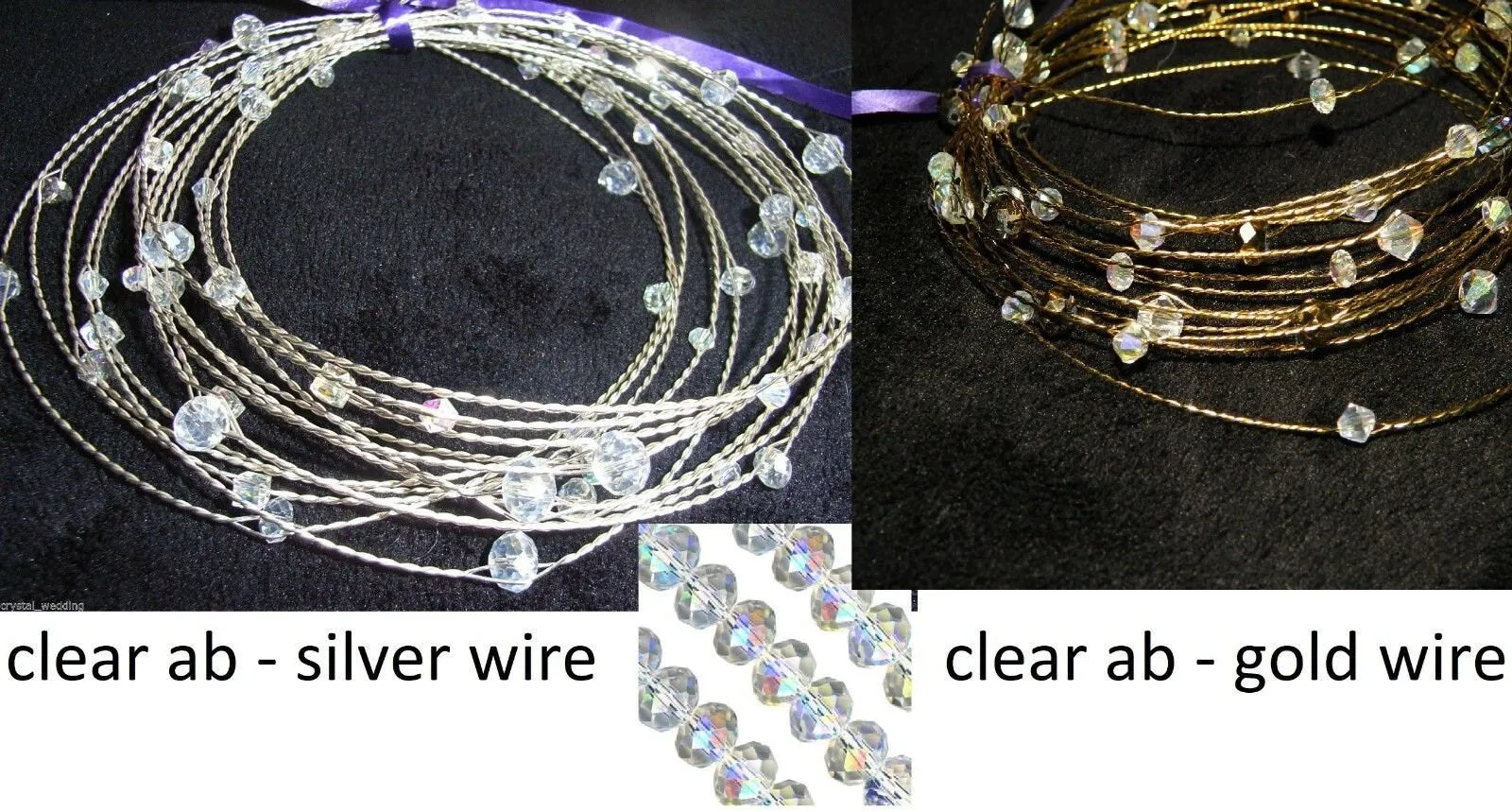 Crystal wire Garland ,Centerpiece Wedding  Decoration, REAL glass crystal beads,  gold, silver or  rose gold wire. Made to order.
