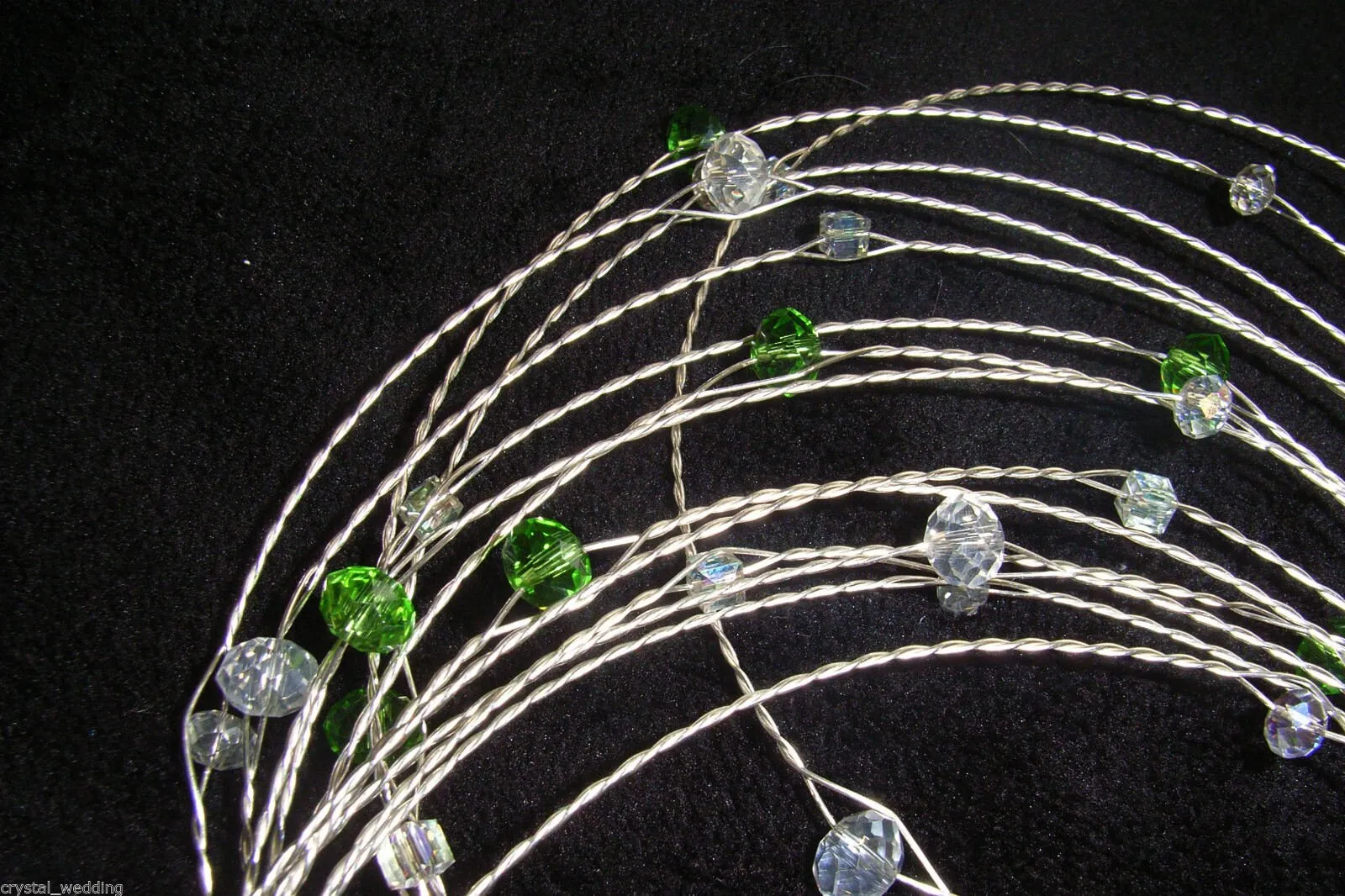 Crystal wire Garland ,Centerpiece Wedding  Decoration, REAL glass crystal beads,  gold, silver or  rose gold wire. Made to order.