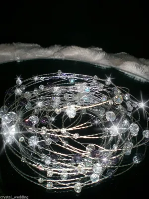 Crystal wire Garland ,Centerpiece Wedding  Decoration, REAL glass crystal beads,  gold, silver or  rose gold wire. Made to order.
