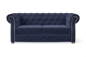 Cuneo 2 Seater Sofa Dark Blue Velvet