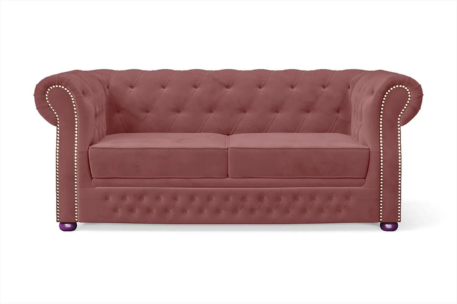 Cuneo 2 Seater Sofa Pink Velvet
