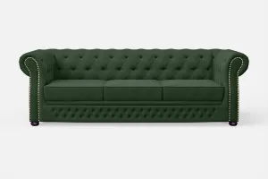 Cuneo 3 Seater Sofa Forest Green Linen Fabric