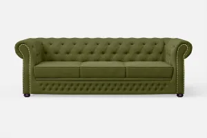 Cuneo 3 Seater Sofa Olive Linen Fabric