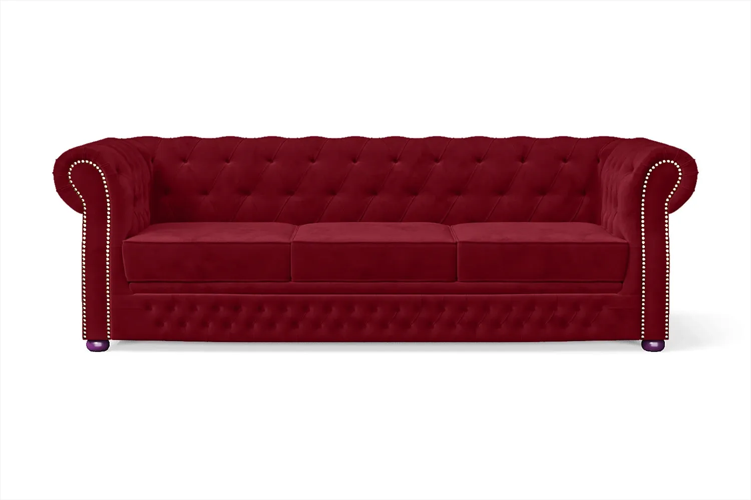 Cuneo 3 Seater Sofa Red Velvet