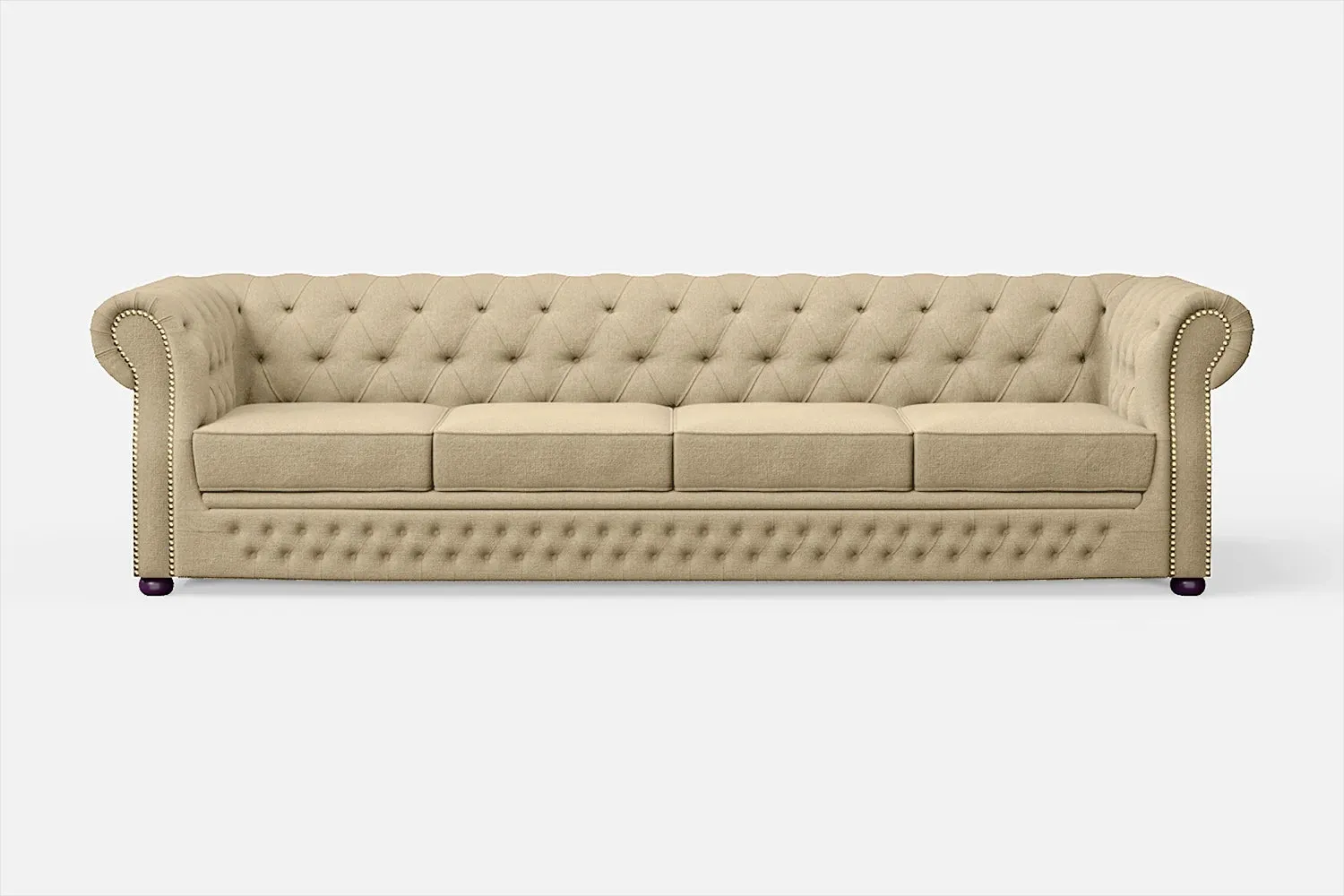 Cuneo 4 Seater Sofa Beige Linen Fabric