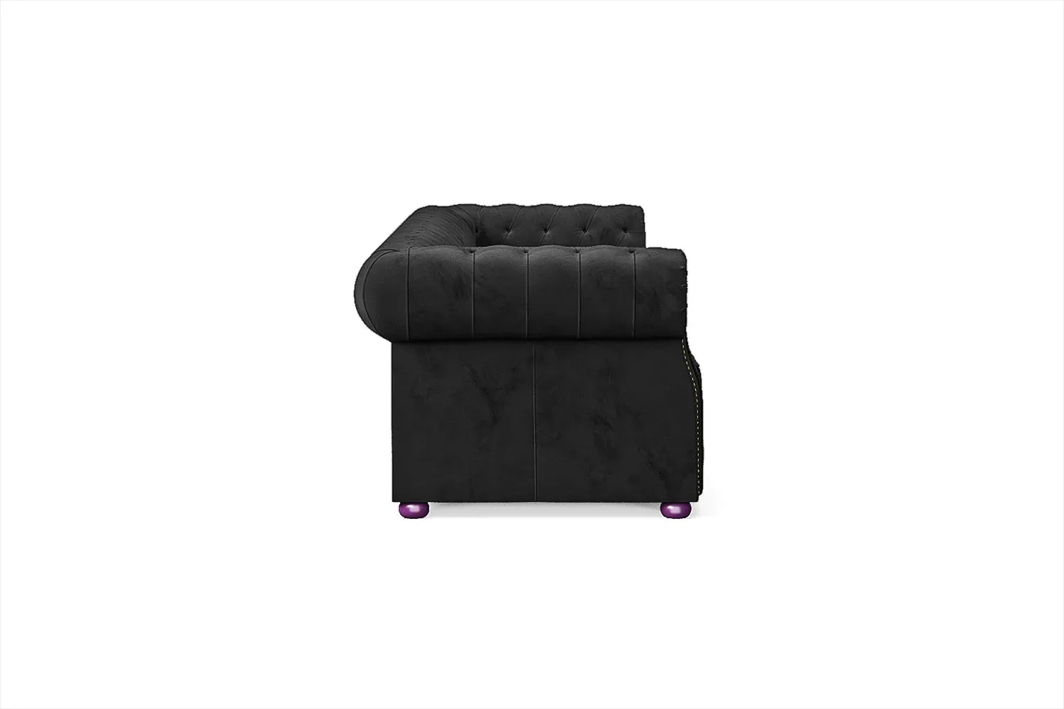 Cuneo 4 Seater Sofa Black Velvet