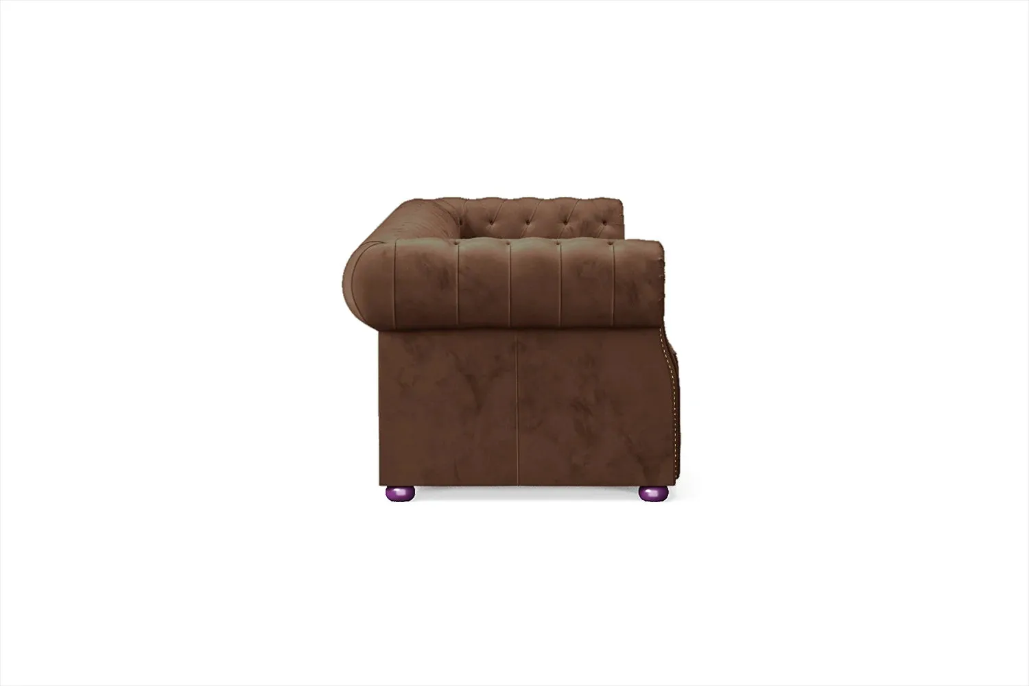 Cuneo 4 Seater Sofa Coffee Brown Velvet