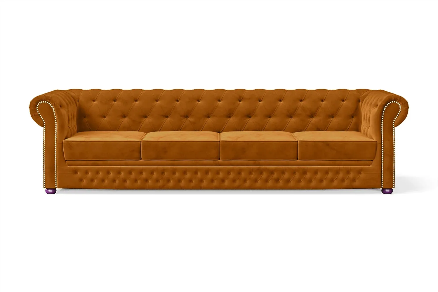 Cuneo 4 Seater Sofa Gold Velvet