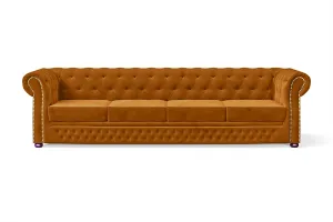 Cuneo 4 Seater Sofa Gold Velvet