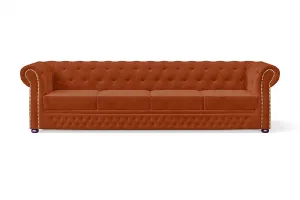 Cuneo 4 Seater Sofa Orange Velvet