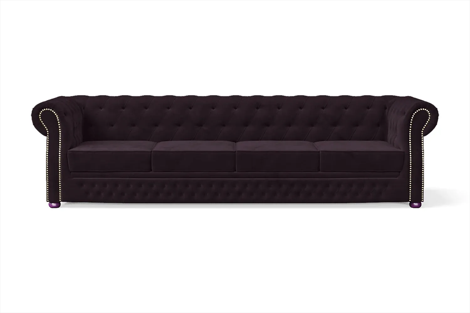Cuneo 4 Seater Sofa Purple Velvet