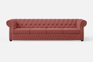 Cuneo 4 Seater Sofa Rose Pink Linen Fabric
