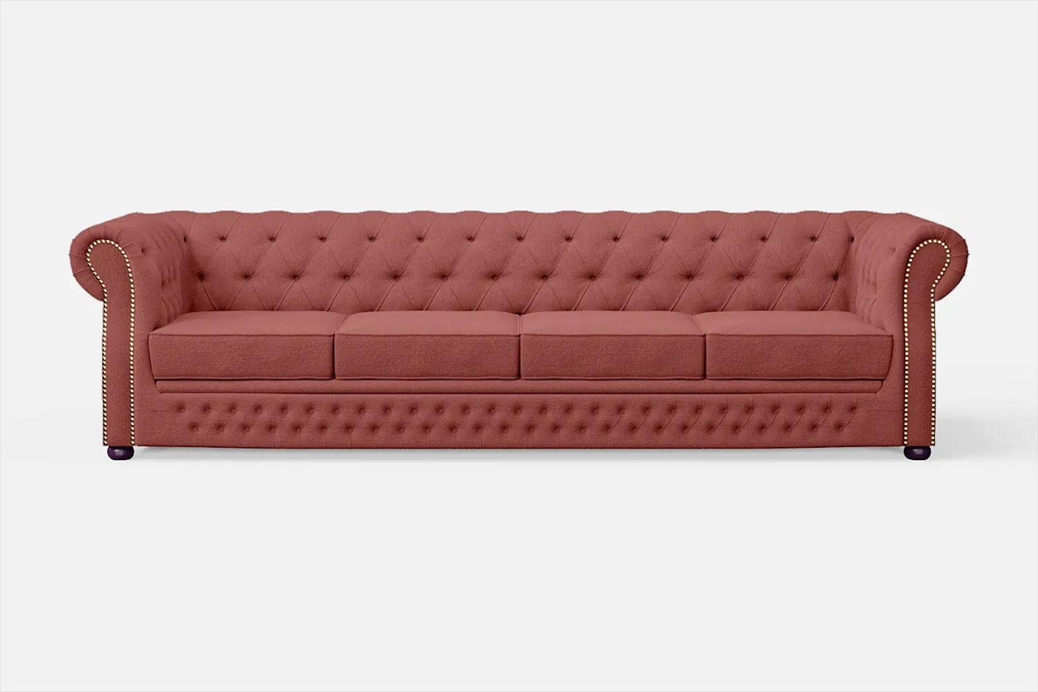 Cuneo 4 Seater Sofa Rose Pink Linen Fabric