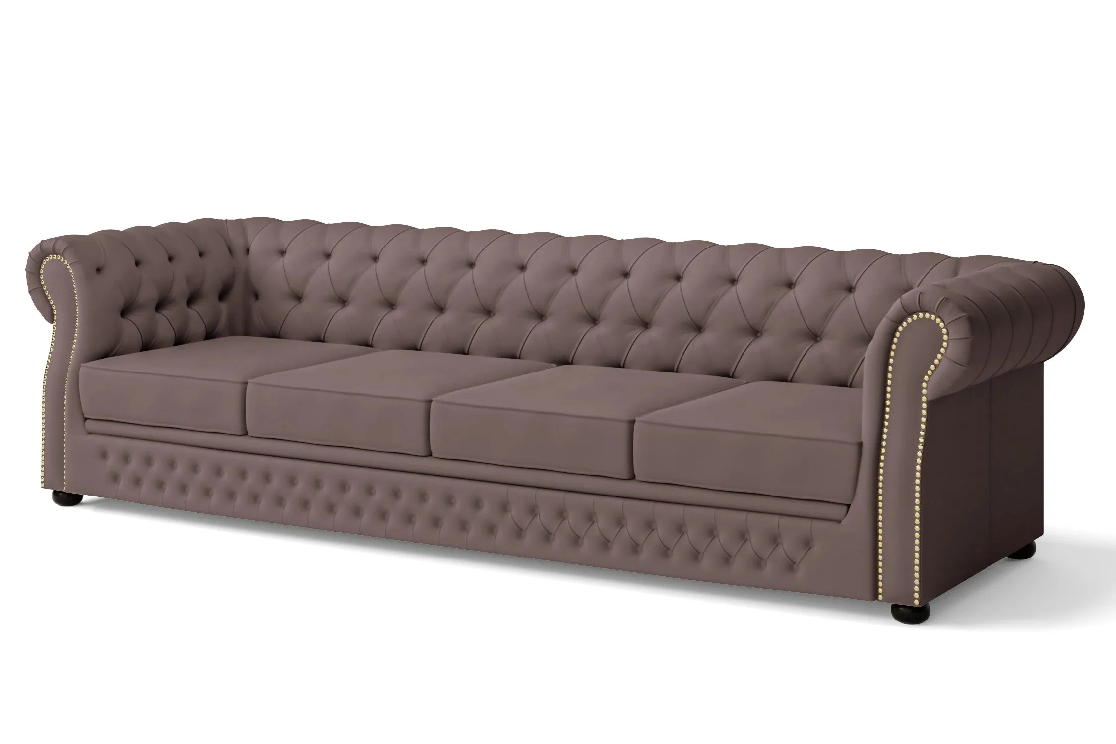 Cuneo 4 Seater Sofa Rose Taupe Leather