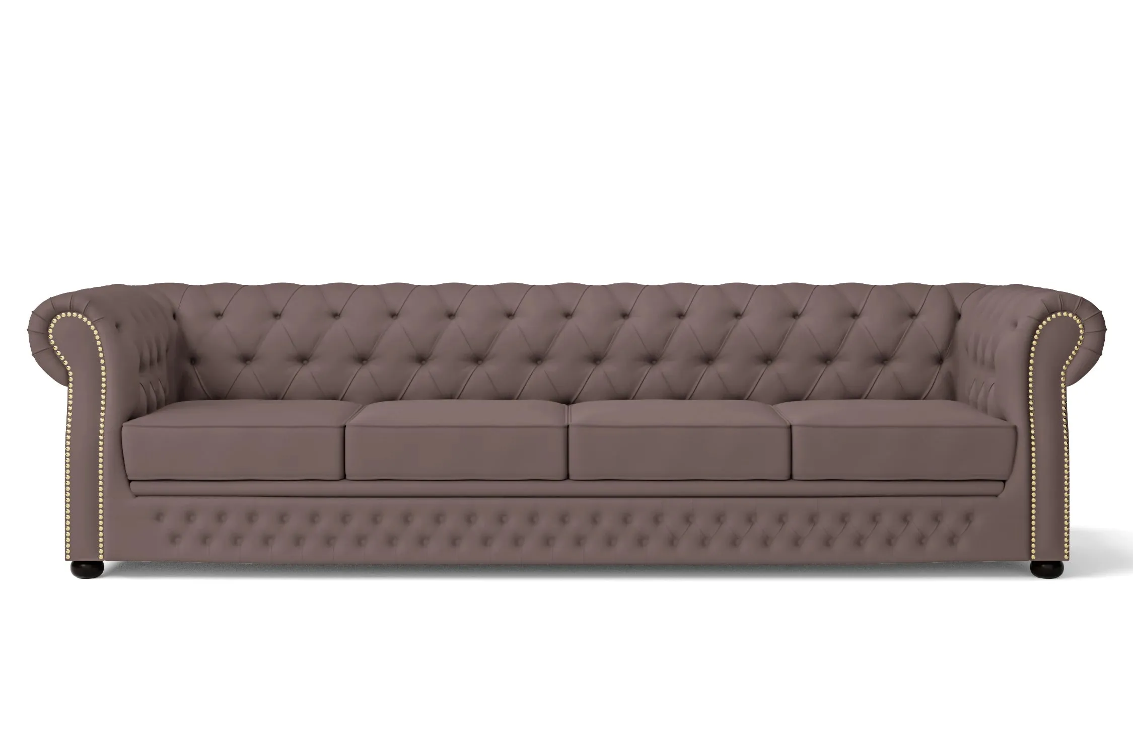 Cuneo 4 Seater Sofa Rose Taupe Leather