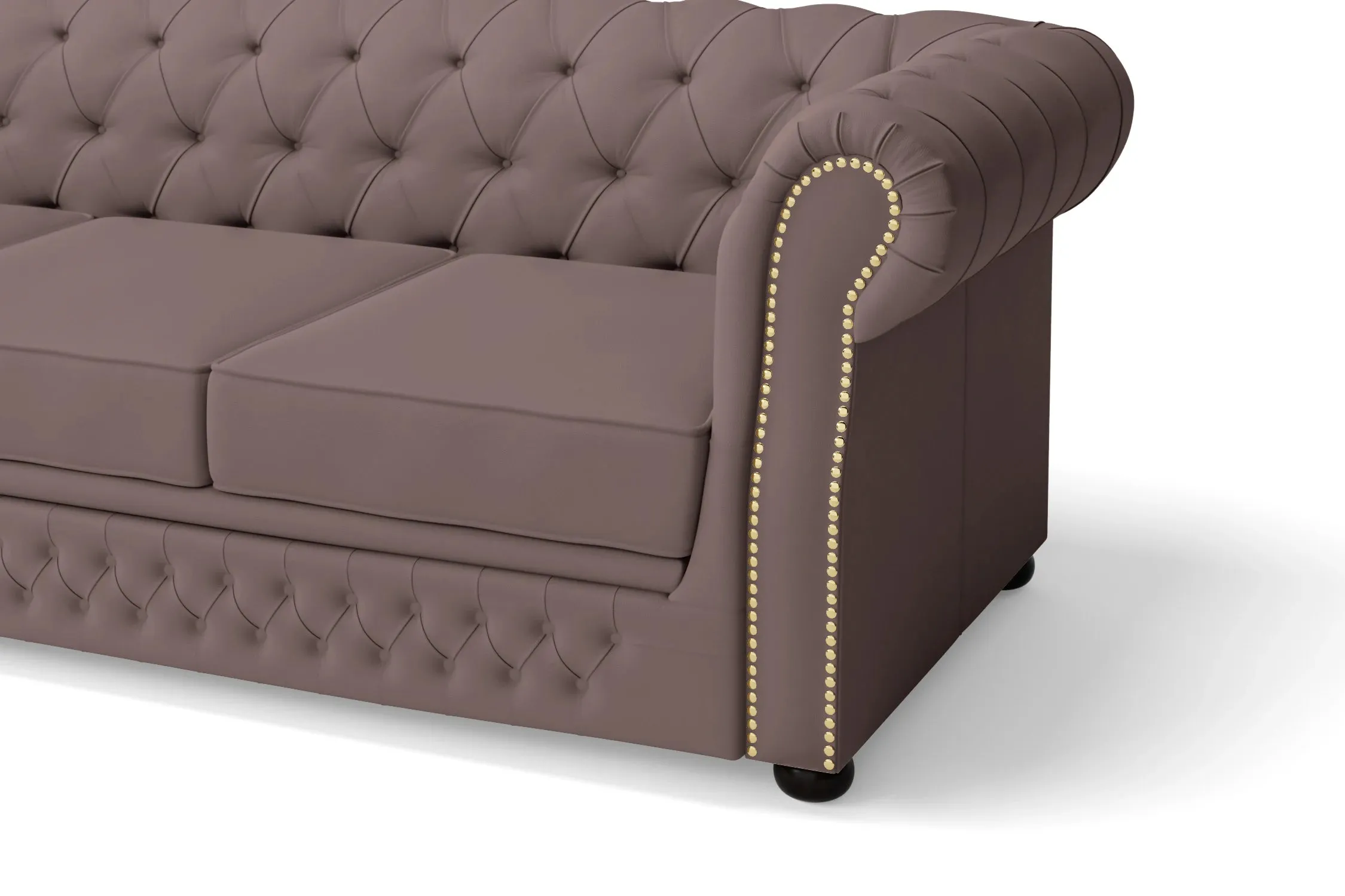 Cuneo 4 Seater Sofa Rose Taupe Leather