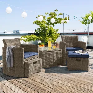 Cupido Wicker 2-Person Conversation Set With Cushions