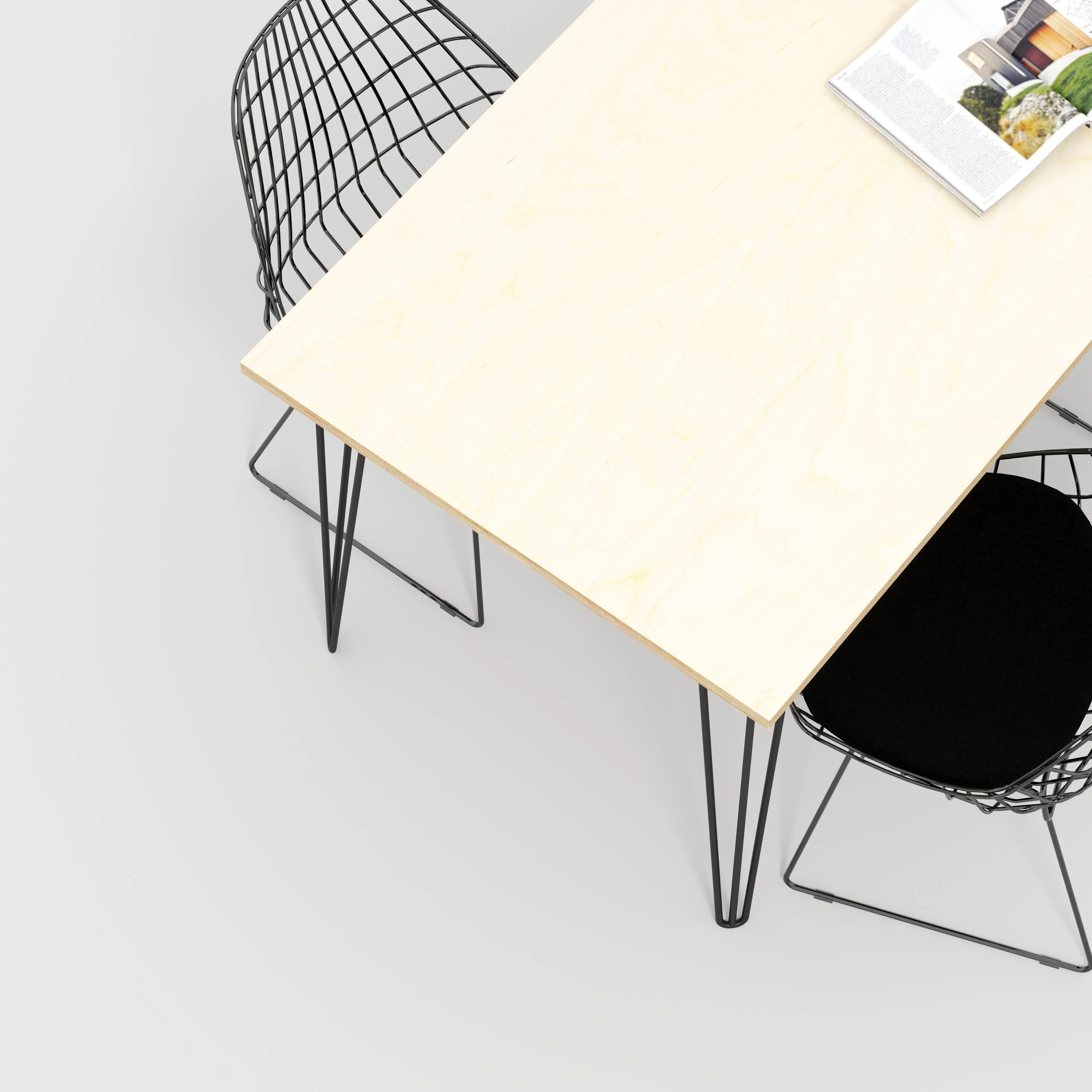 Custom Plywood Table with Hairpin Legs