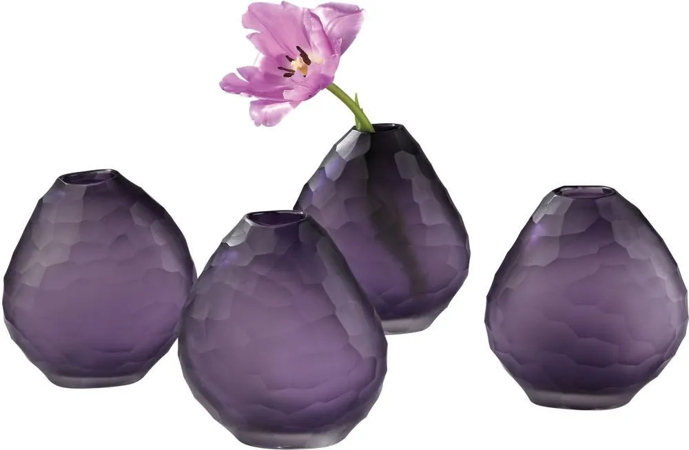 Cut Pebble Vases - Purple