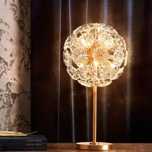 Dandelion LED Night Lamp: Flower Crystal Brass Night Table Light for Bedside