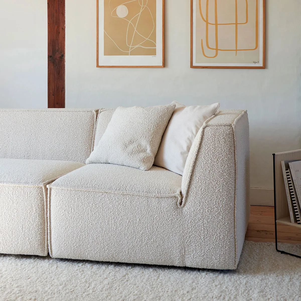 Dane Boucle 1 Seater Right Corner Modular Sofa