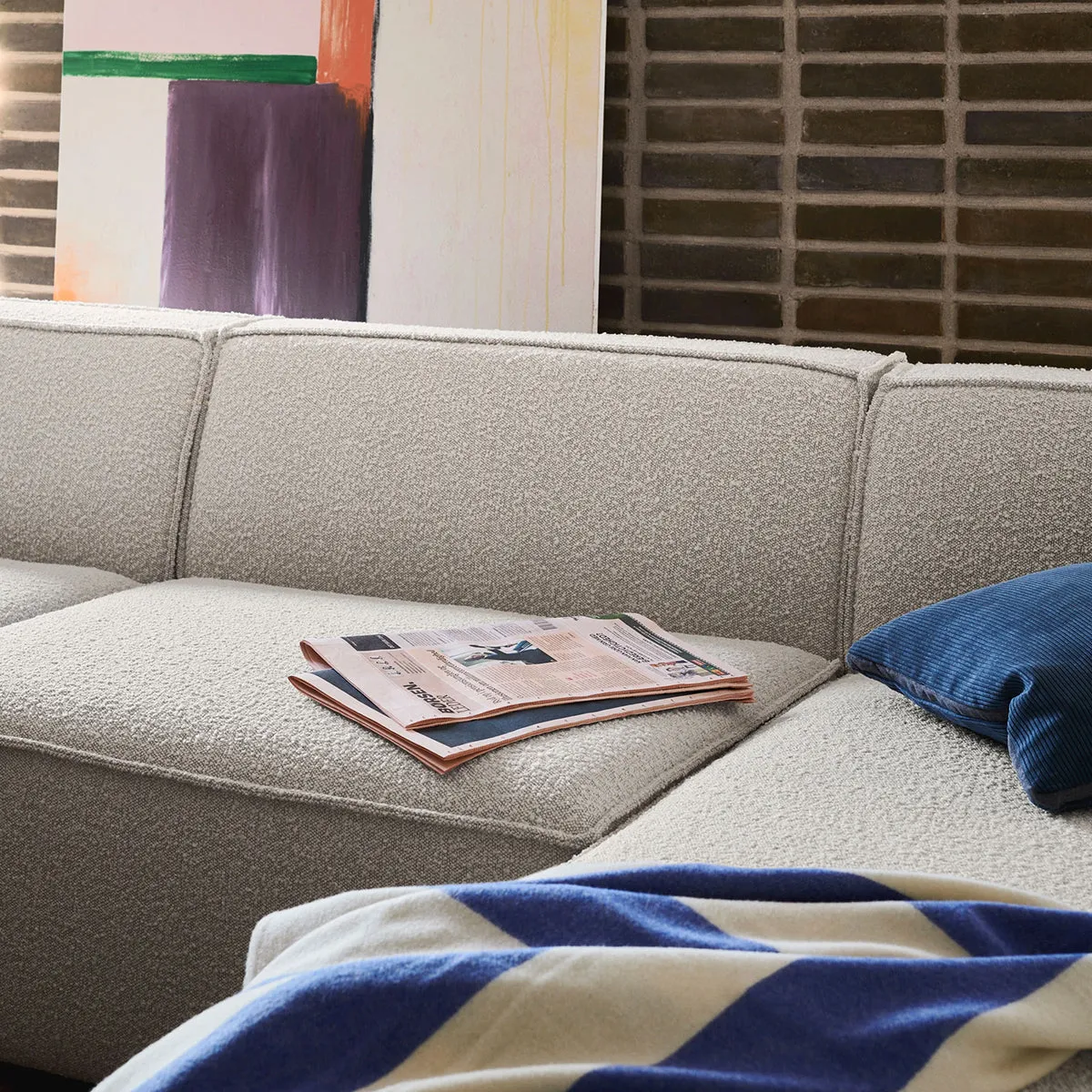 Dane Boucle 1 Seater Right Corner Modular Sofa