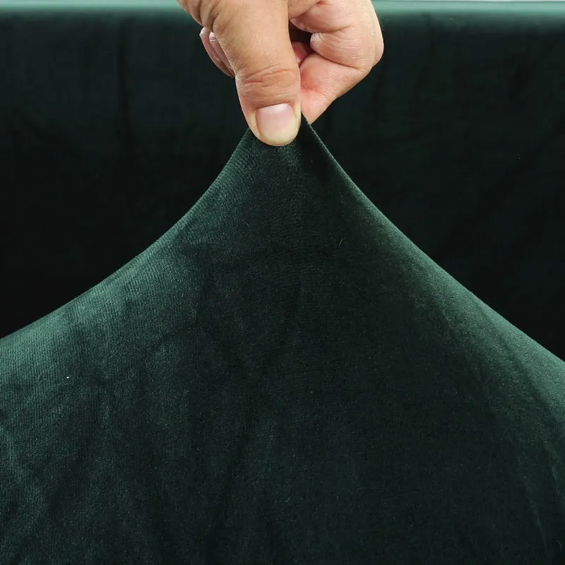 Dark Green Velvet Plush Sofa Cover