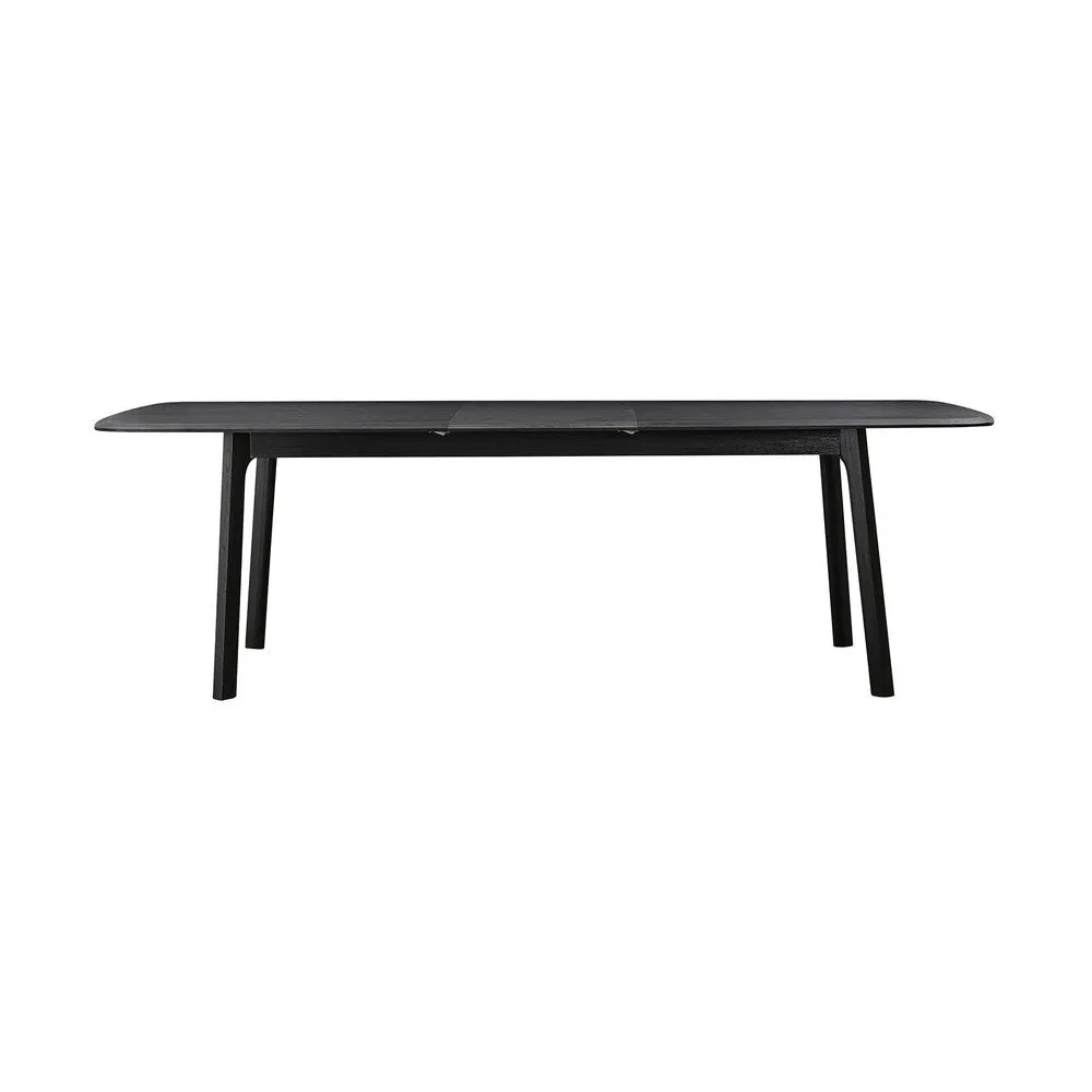 Dene 79-98 Inch Modern Extendable Rectangle Dining Table, Black Brushed Oak By Casagear Home