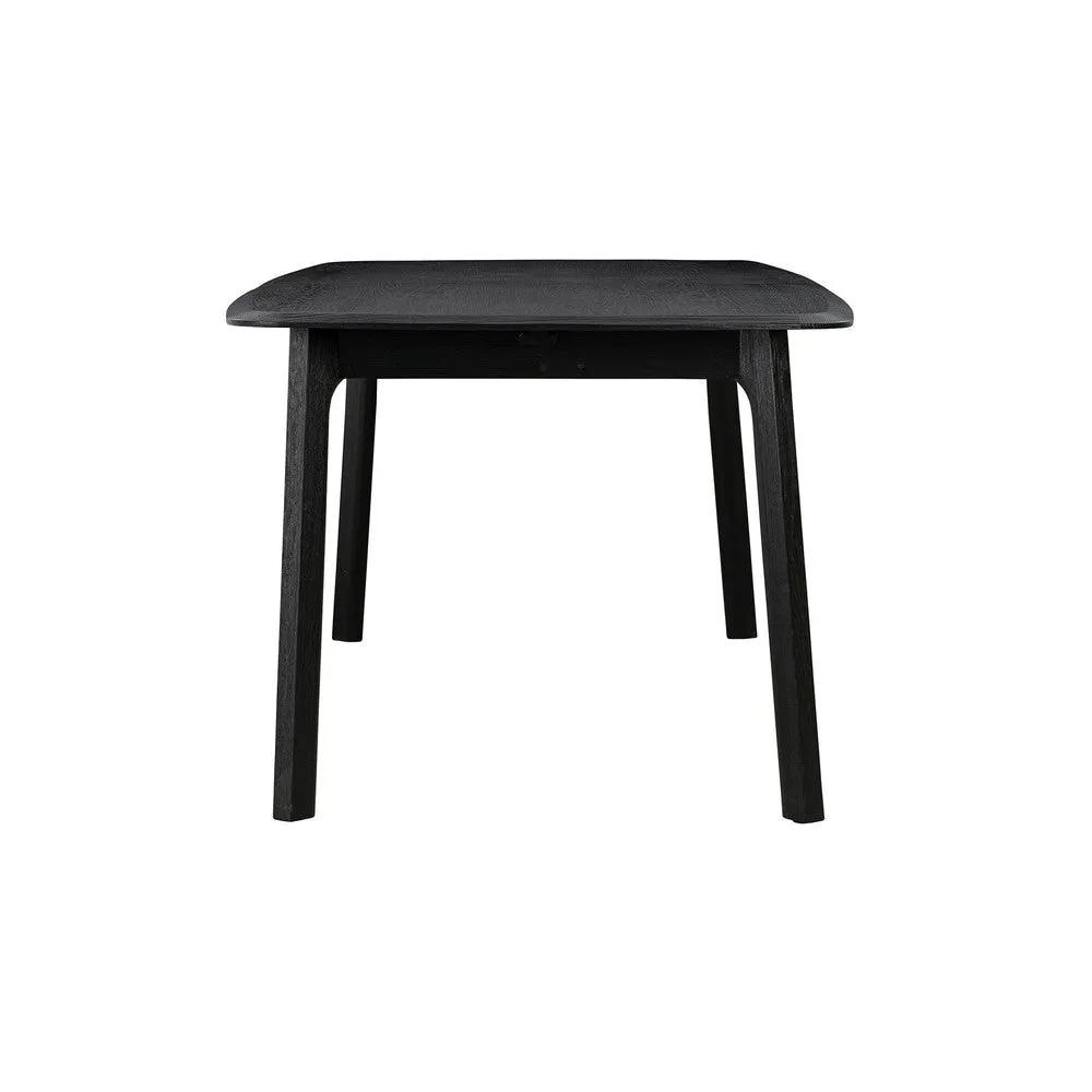 Dene 79-98 Inch Modern Extendable Rectangle Dining Table, Black Brushed Oak By Casagear Home