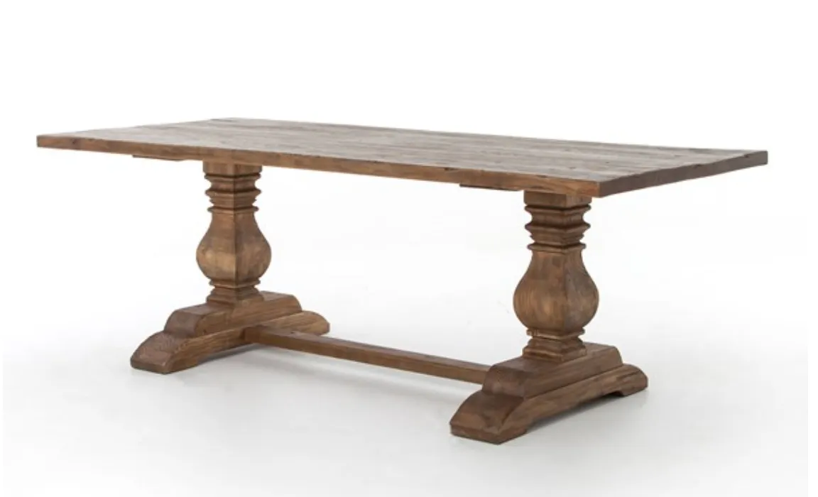 DURHAM DINING TABLE 87", BLEACHED OAK