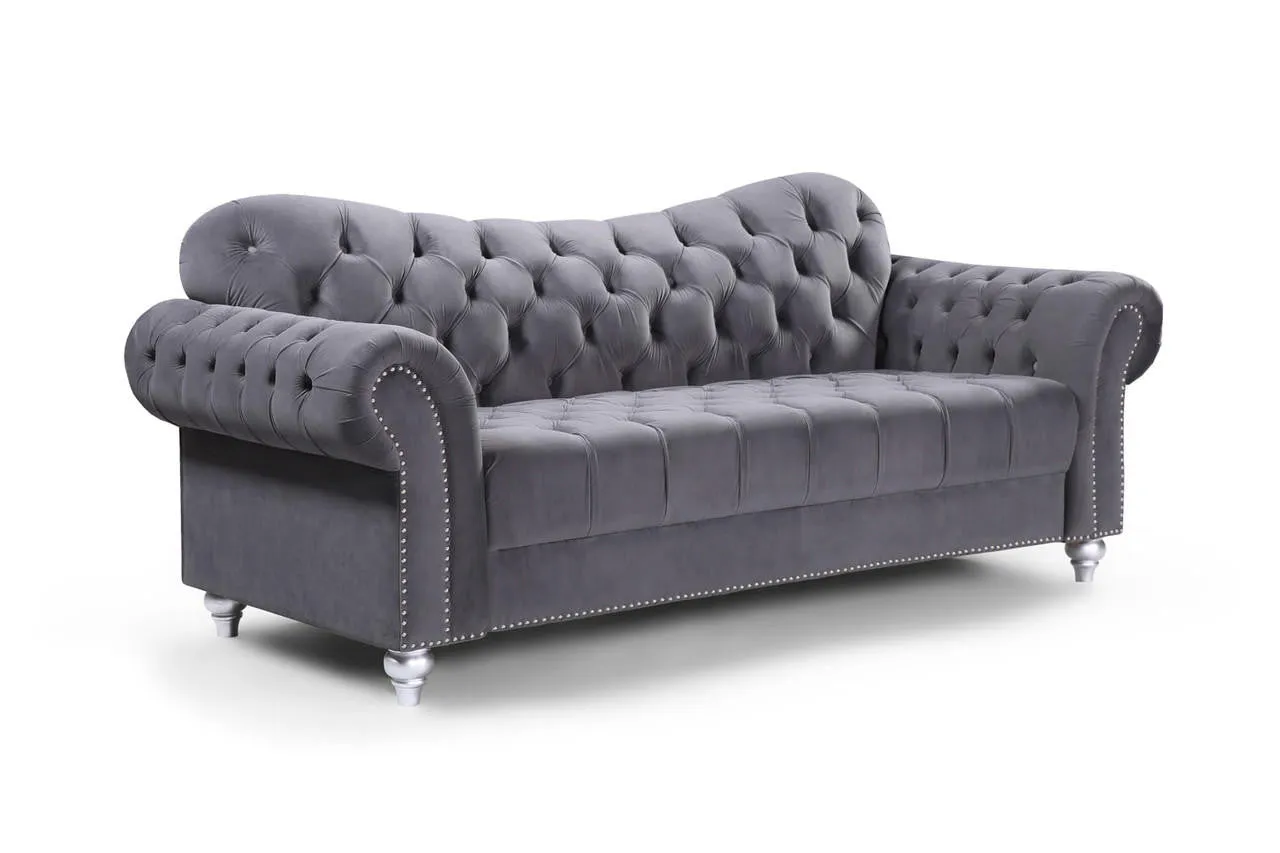 Elegance Sofa - Grey 3 Seater