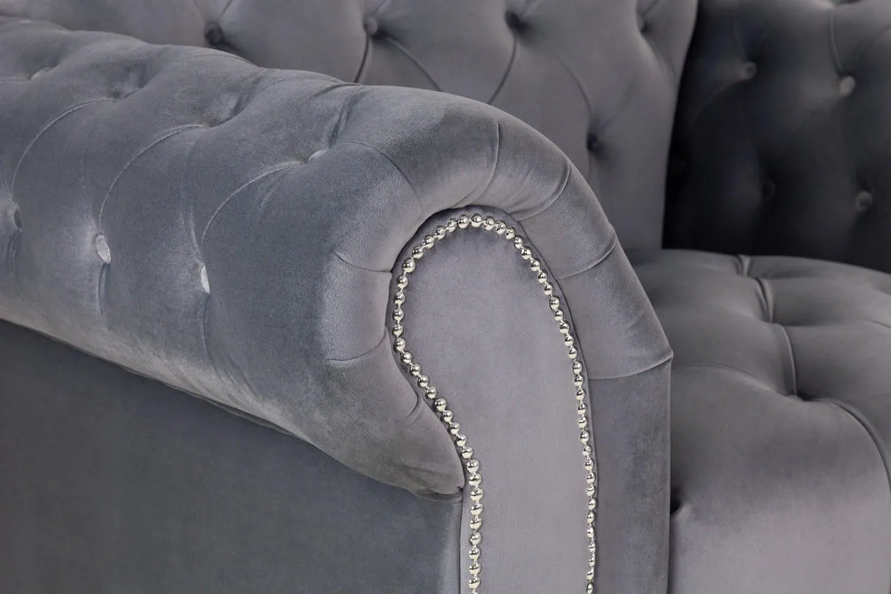 Elegance Sofa - Grey 3 Seater