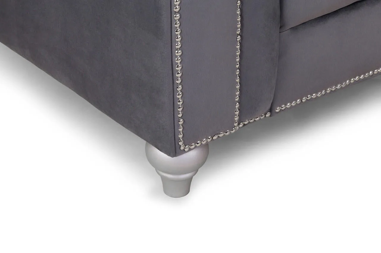 Elegance Sofa - Grey 3 Seater