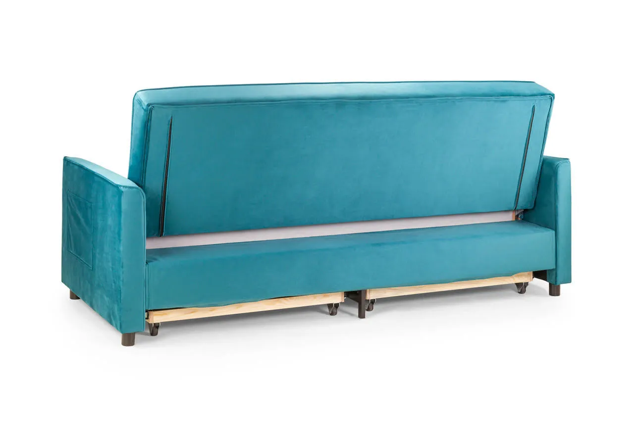 Elegance Sofabed - Plush Teal 3 Seater