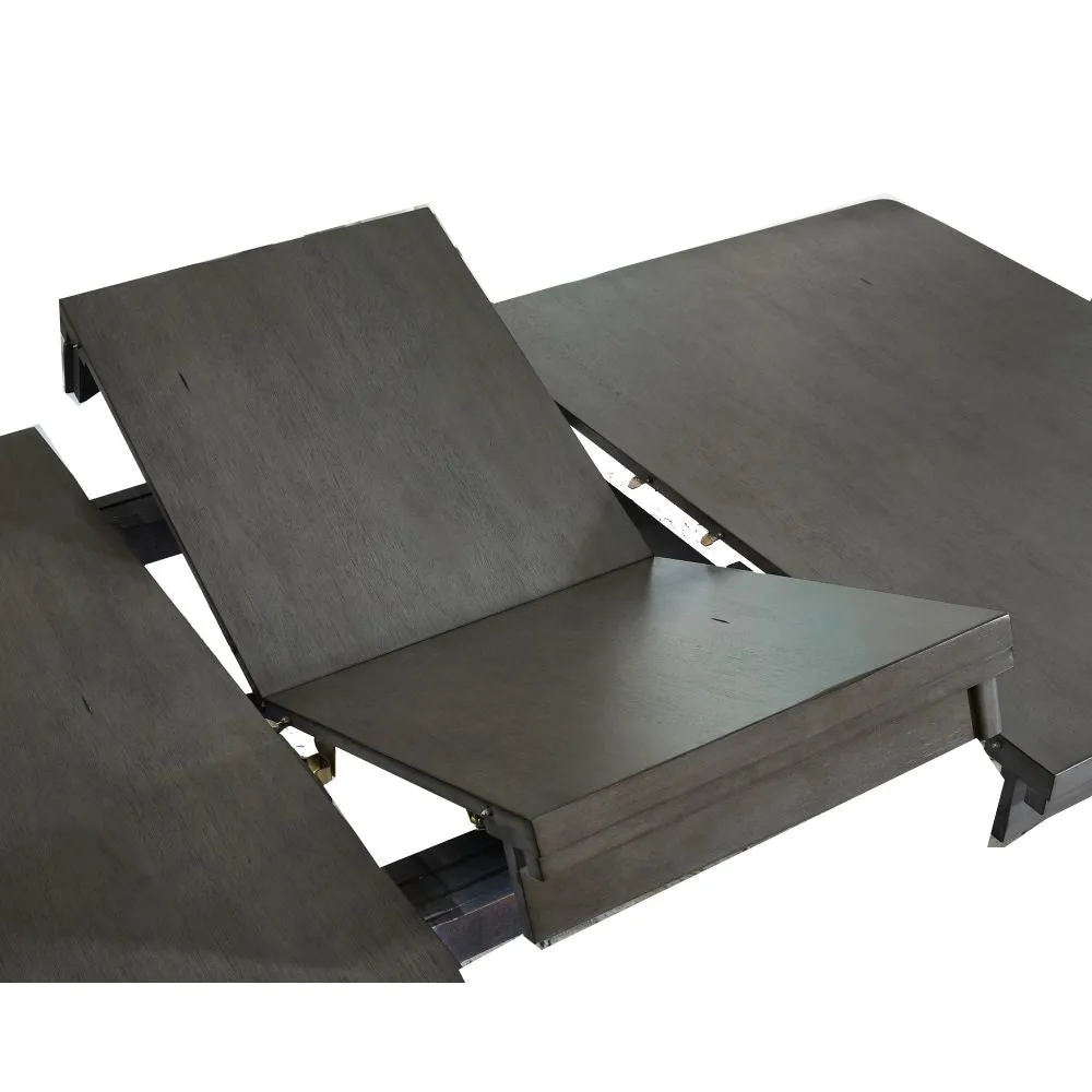 Elin 60-78 Inch Extendable Modern Dining Table, Sturdy Distressed Gray Wood By Casagear Home
