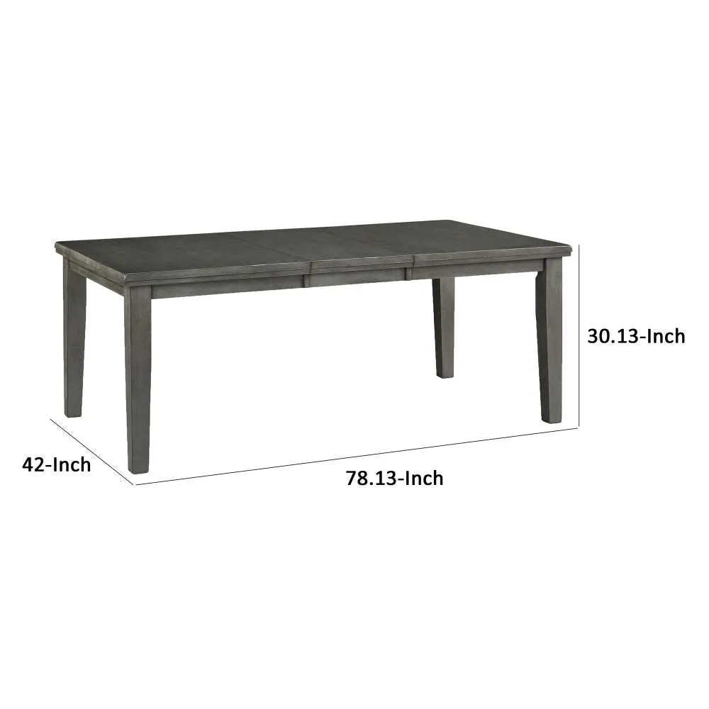 Elin 60-78 Inch Extendable Modern Dining Table, Sturdy Distressed Gray Wood By Casagear Home