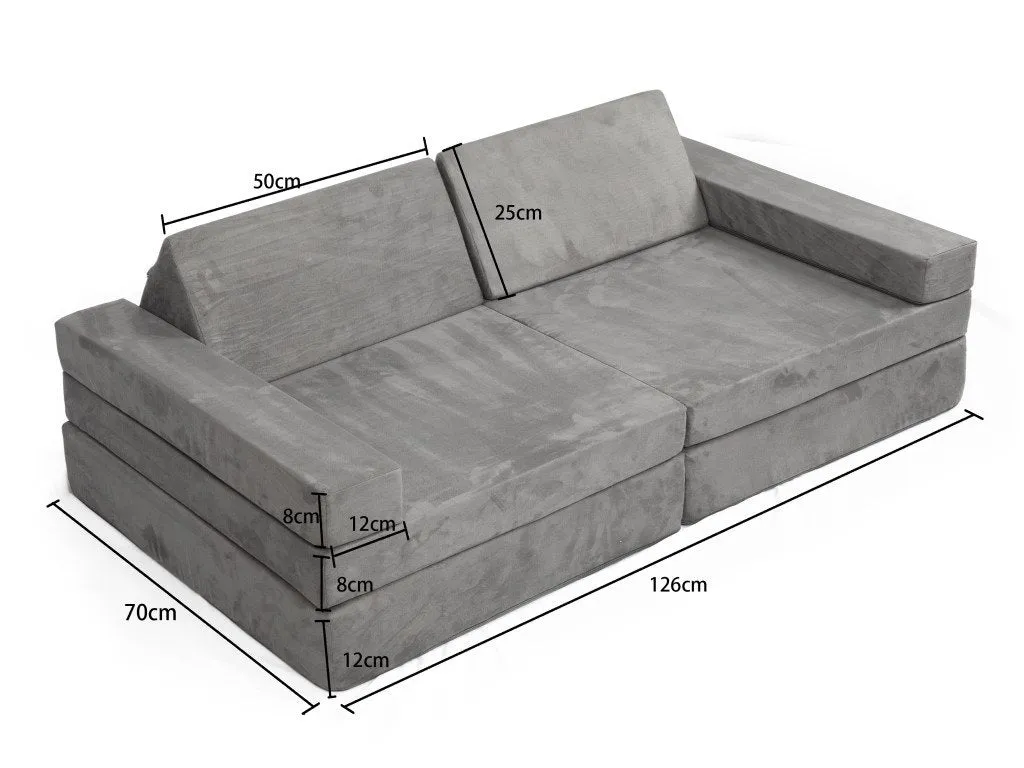 EliNeli Sofa und Bunker für Kinder - Grey