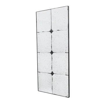 Elk 47 Inch Wall Mirror, Antique Black Rectangular Metal Frame, Baroque By Casagear Home