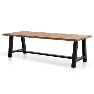 Ellis 2.5m Outdoor Dining Table - Natural Top and Black Base